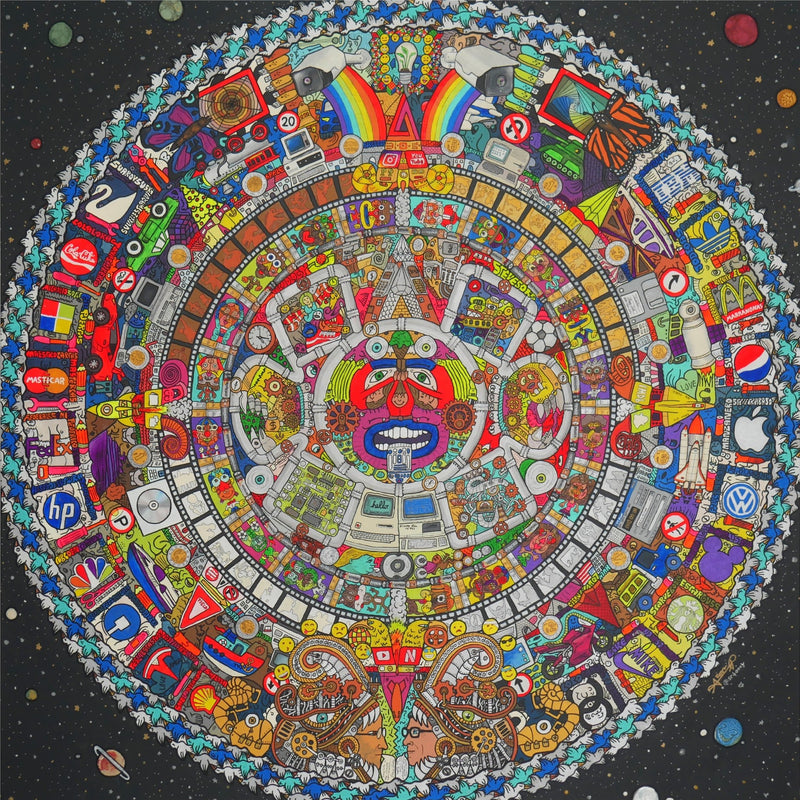 Aztec premonition of technoligical deities - Limited Edition Print